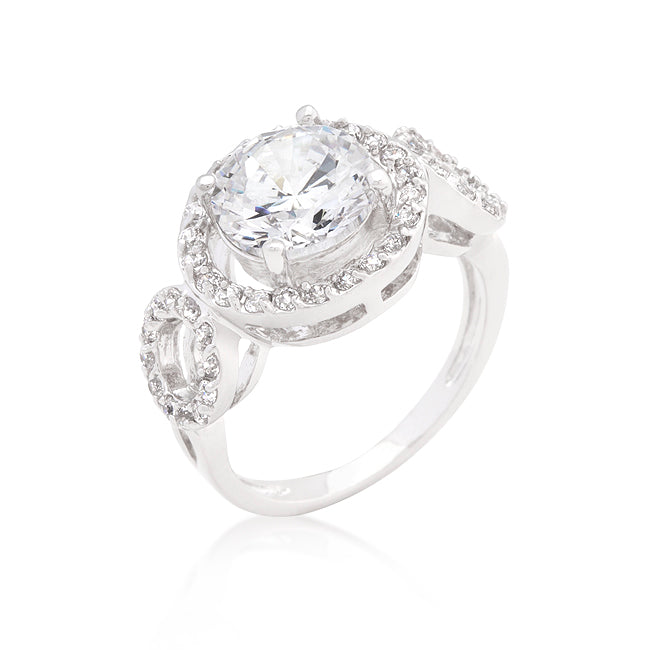 LOVCIA Elegant Trio Round Cut Cubic Zirconia Ring