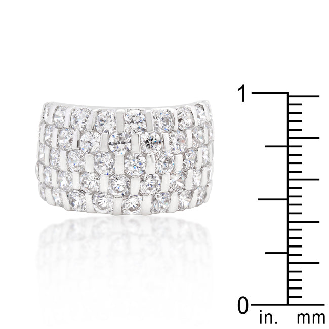 LOVCIA Luxe Essence Princess Cut Channel Set Ring with Platinum Luster