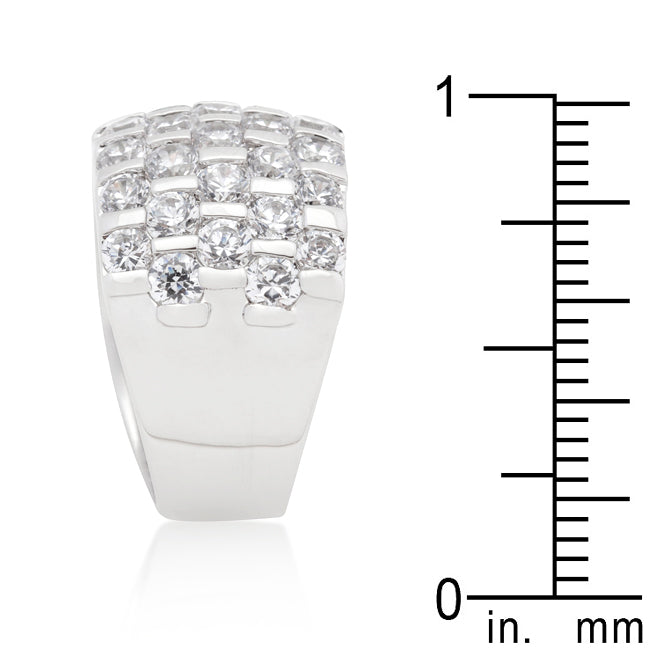 LOVCIA Luxe Essence Princess Cut Channel Set Ring with Platinum Luster