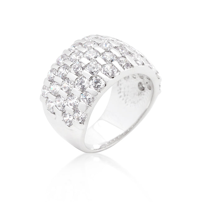 LOVCIA Luxe Essence Princess Cut Channel Set Ring with Platinum Luster