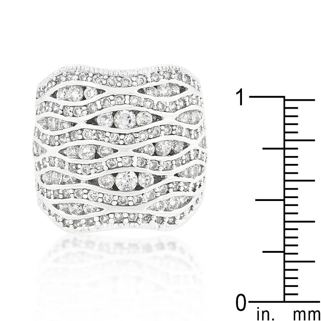 LOVCIA Sparkling Abstract Pave Ring with Cubic Zirconia