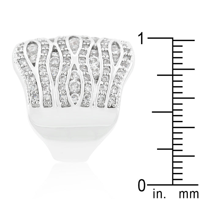 LOVCIA Sparkling Abstract Pave Ring with Cubic Zirconia