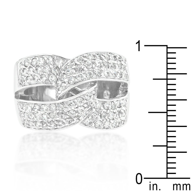 LOVCIA Elegant Knot Design Cubic Zirconia Ring