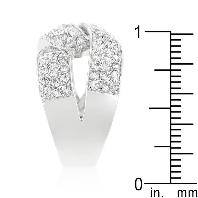 LOVCIA Elegant Knot Design Cubic Zirconia Ring