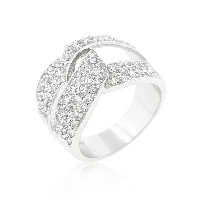 LOVCIA Elegant Knot Design Cubic Zirconia Ring