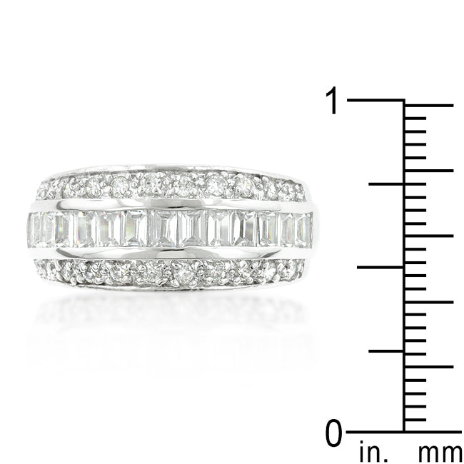 LOVCIA Sparkling 3-Row CZ Channel Set Band