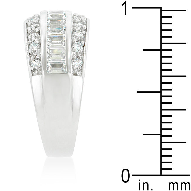 LOVCIA Sparkling 3-Row CZ Channel Set Band