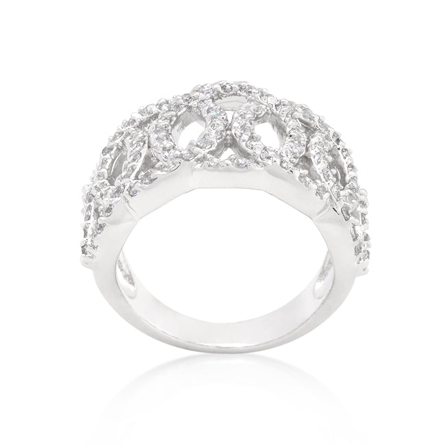 LOVCIA Sparkling Circular Cubic Zirconia Ring