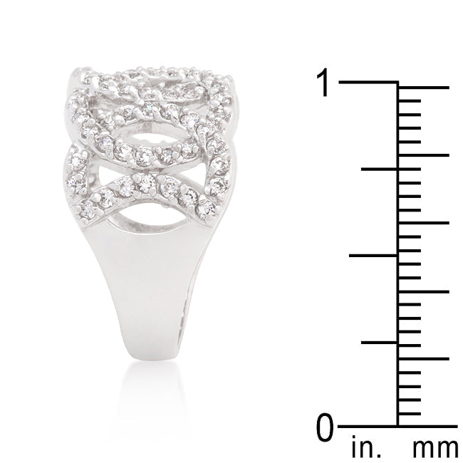 LOVCIA Sparkling Circular Cubic Zirconia Ring