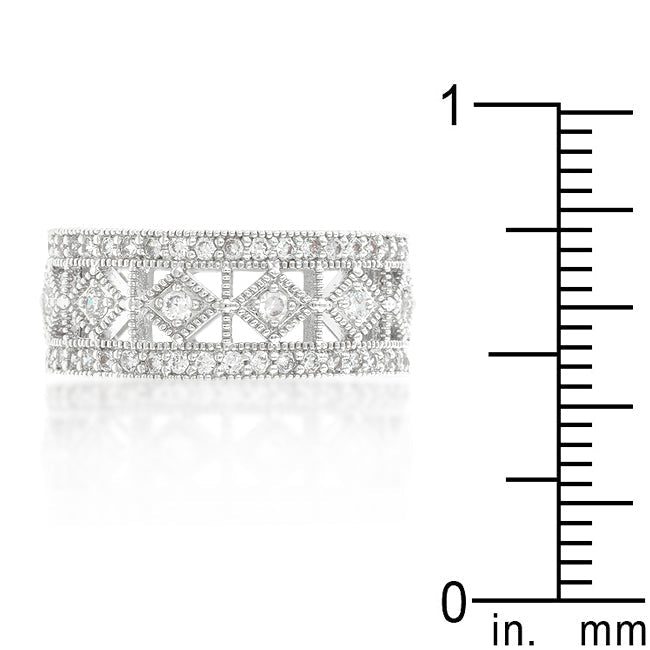 LOVCIA Elegant Cubic Zirconia Pave Band in Sterling Silver