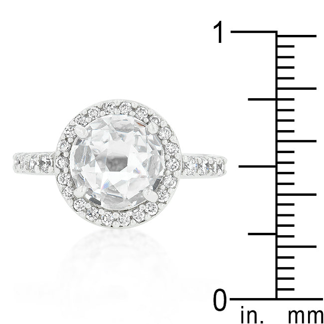 LOVCIA Elegant Halo Cubic Zirconia Engagement Ring