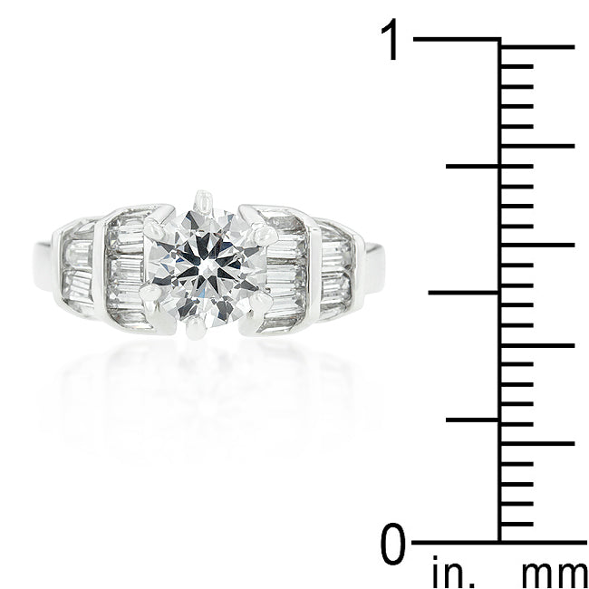 LOVCIA Elegant Tapered Cubic Zirconia Engagement Ring