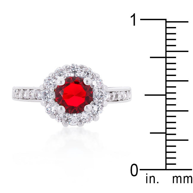 LOVCIA Timeless Ruby Red Halo Engagement Ring