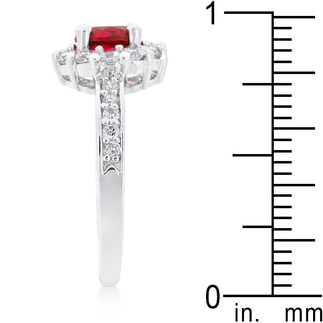 LOVCIA Timeless Ruby Red Halo Engagement Ring