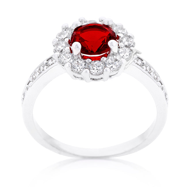 LOVCIA Timeless Garnet Halo Engagement Ring