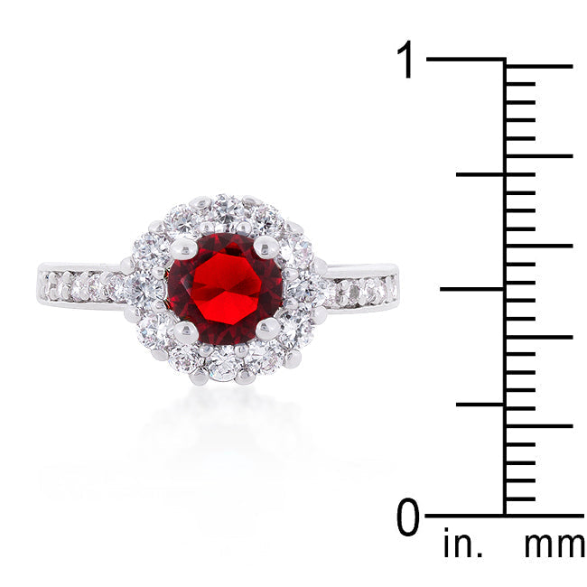 LOVCIA Timeless Garnet Halo Engagement Ring