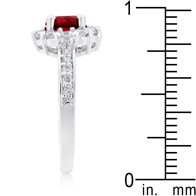 LOVCIA Timeless Garnet Halo Engagement Ring