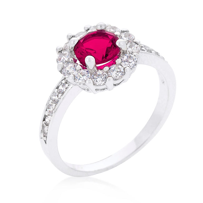 LOVCIA Elegant Bella Pink Birthstone Engagement Ring