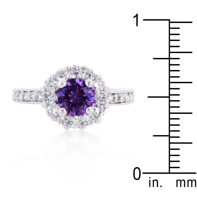 LOVCIA Timeless Platinum Luster Purple Halo Ring