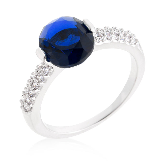 LOVCIA Elegant Blue Oval-Cut Cubic Zirconia Engagement Ring