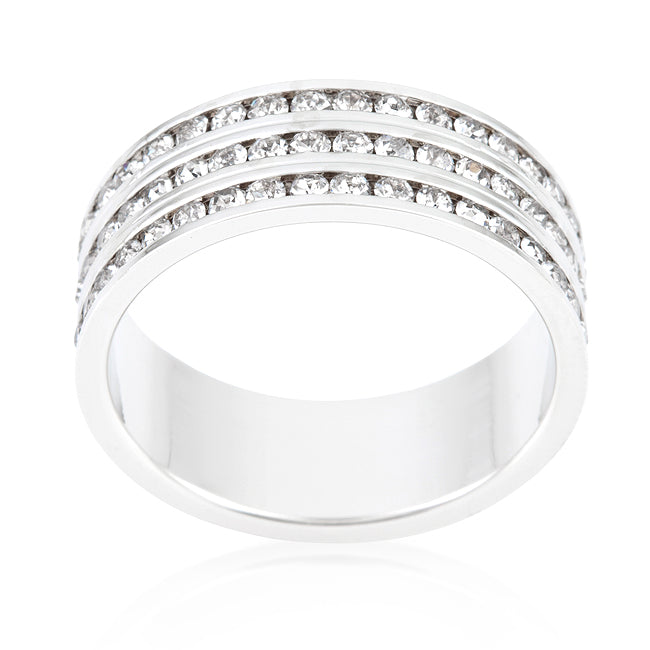 LOVCIA Triple Row Radiant Crystal Eternity Ring