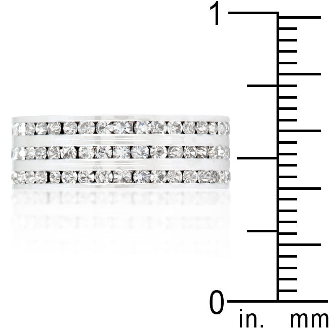 LOVCIA Triple Row Radiant Crystal Eternity Ring