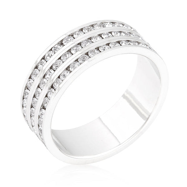 LOVCIA Triple Row Radiant Crystal Eternity Ring