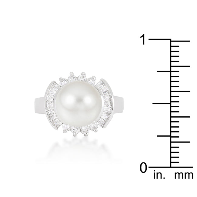 LOVCIA Radiant Pearl Bridal Zirconia Ring