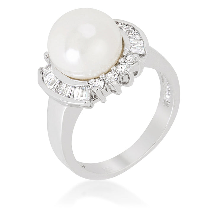 LOVCIA Radiant Pearl Bridal Zirconia Ring