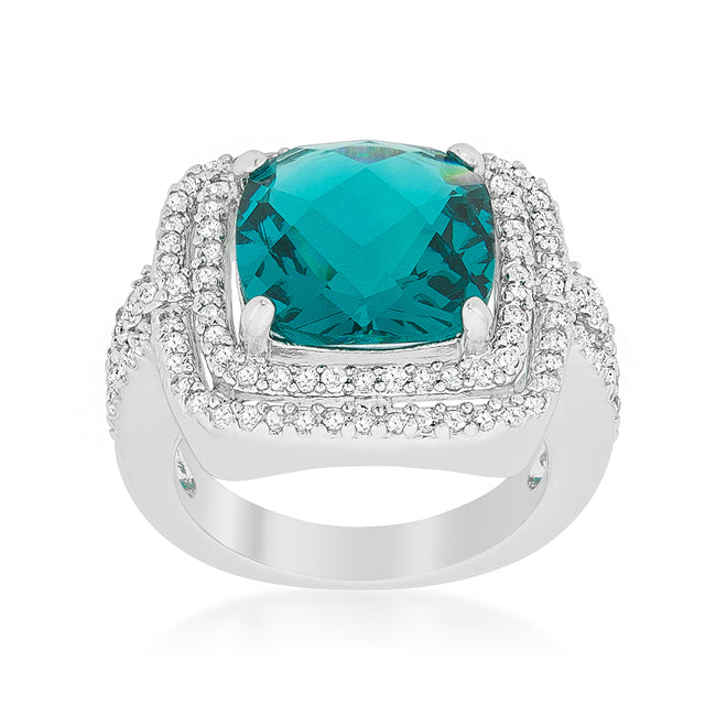 LOVCIA Sparkling Aqua Bridal Cocktail Ring