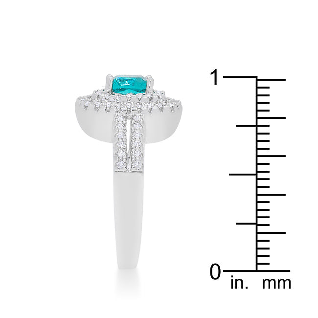 LOVCIA Vintage Aqua Sparkle Micro-Pave Ring