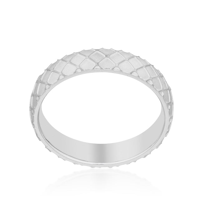 LOVCIA Lustrous Rhodium-Plated Stainless Steel Ring