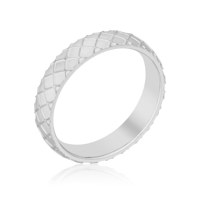 LOVCIA Lustrous Rhodium-Plated Stainless Steel Ring