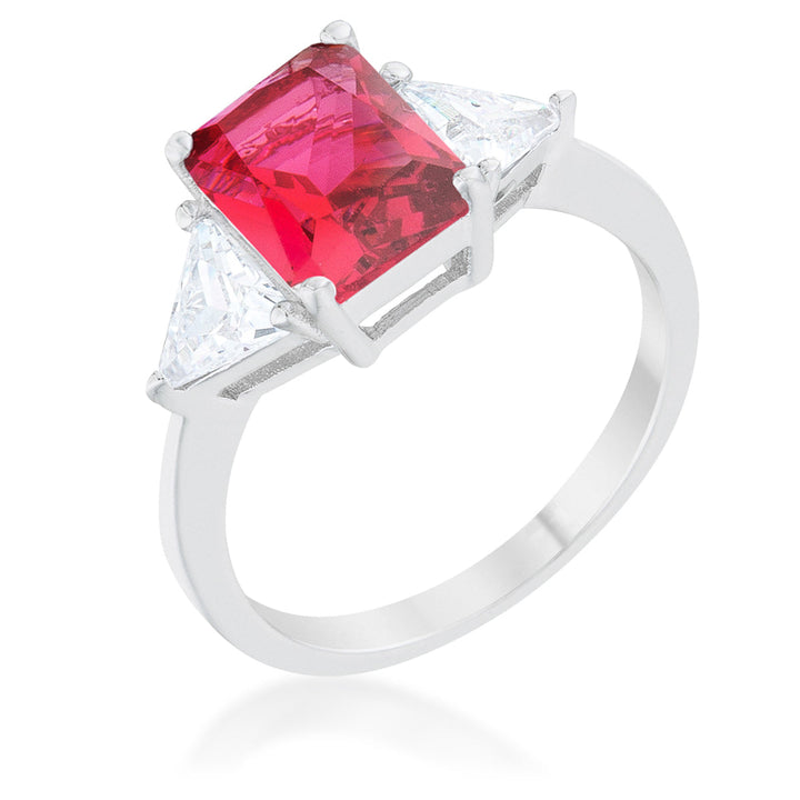 LOVCIA Radiant Fuchsia Trillion Cut CZ Engagement Ring