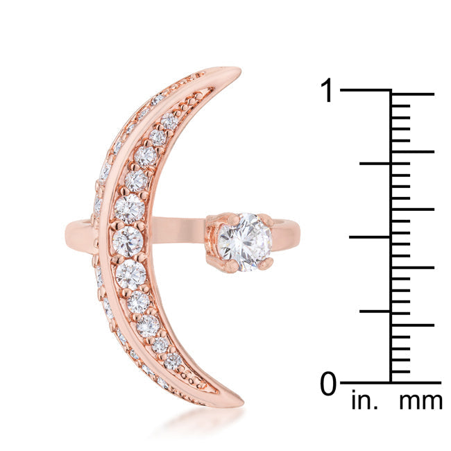 LOVCIA Luna Moon CZ Rose Gold Wrap Ring