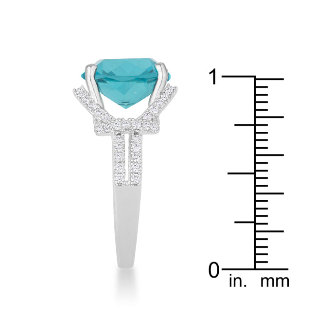 LOVCIA Stellar Shine 6.2ct Aqua CZ Cushion-Cut Cocktail Ring