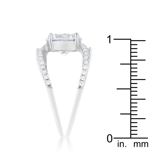 LOVCIA Signature Chic 3ct Clear CZ Rhodium Dual-Band Ring