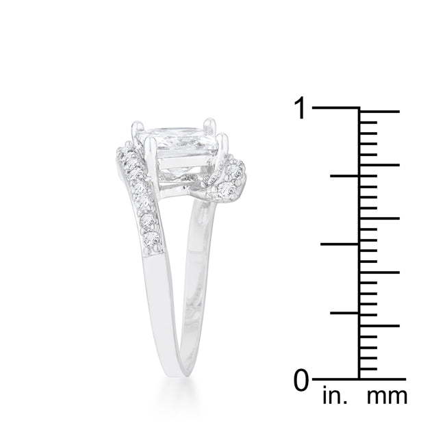 LOVCIA Regal Elegance 2.3ct CZ Rhodium-Plated Statement Ring