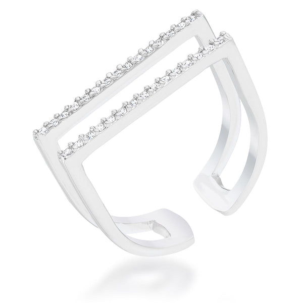 LOVCIA Modern Jenn Pave Parallel Ring with 0.2ct CZ Stones