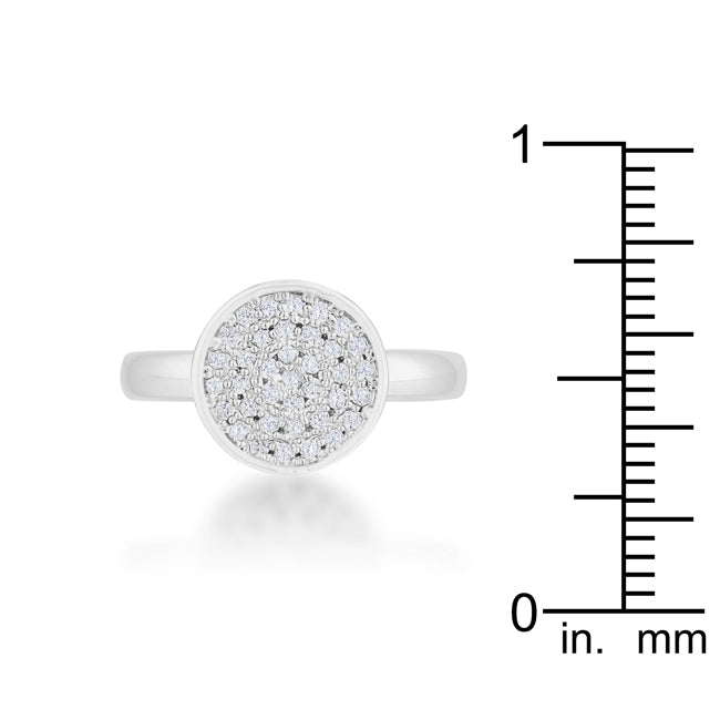 LOVCIA Jewelry Elegant 0.2ct CZ Rhodium Pave Round Circle Ring