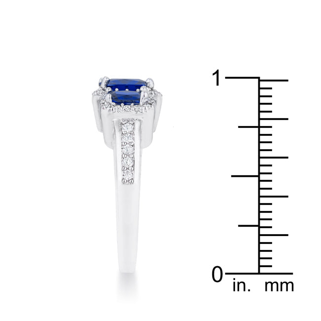 LOVCIA Elegant Trio Sapphire Rhodium Cocktail Ring - 2.3ct