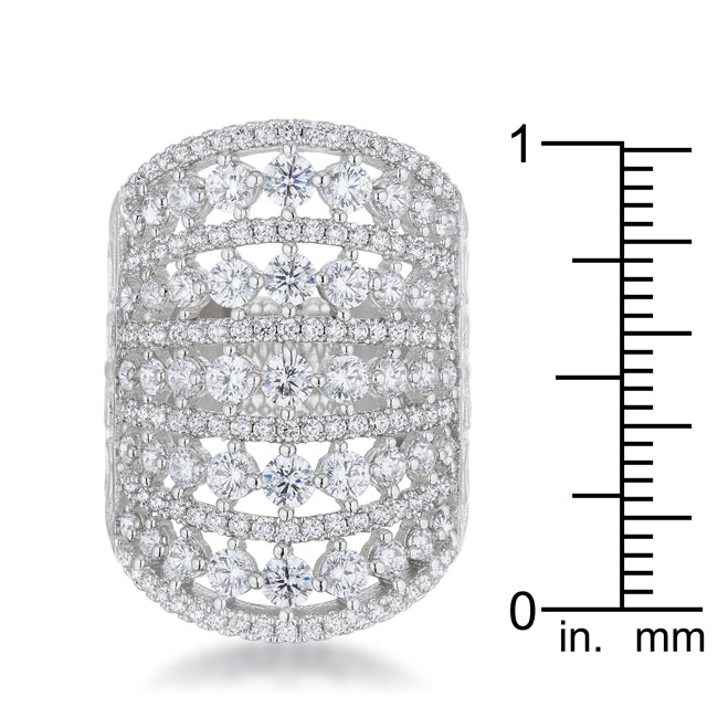 LOVCIA Glamorous Charlyn 2.5ct Round Cut Rhodium Cocktail Ring