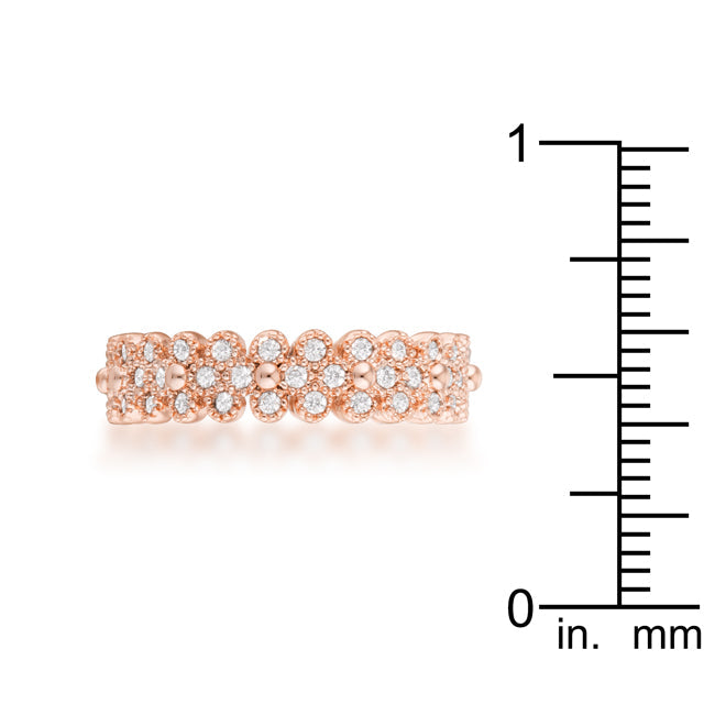 LOVCIA Elegant Luxe Essence 1ct CZ Rose Gold Bezel Eternity Ring