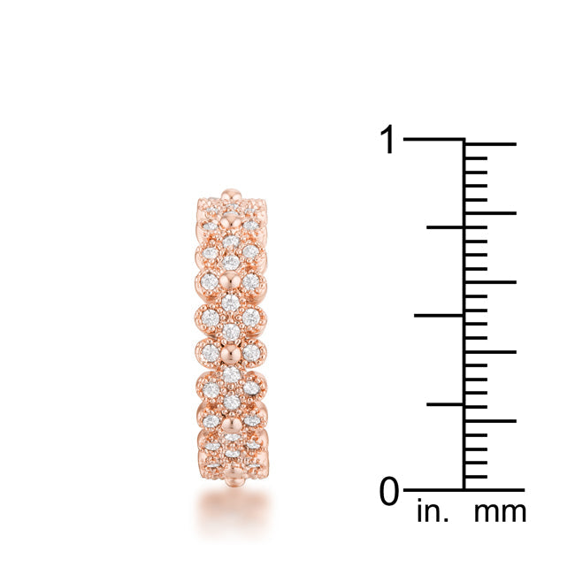 LOVCIA Elegant Luxe Essence 1ct CZ Rose Gold Bezel Eternity Ring