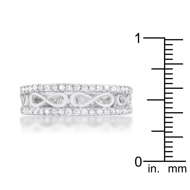 LOVCIA Forever Elegant 0.4ct CZ Rhodium Infinity Pave Band Ring