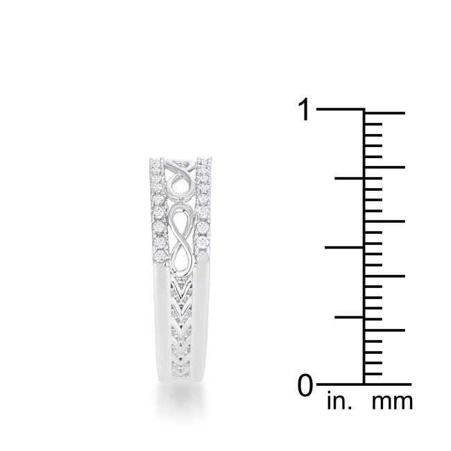 LOVCIA Forever Elegant 0.4ct CZ Rhodium Infinity Pave Band Ring