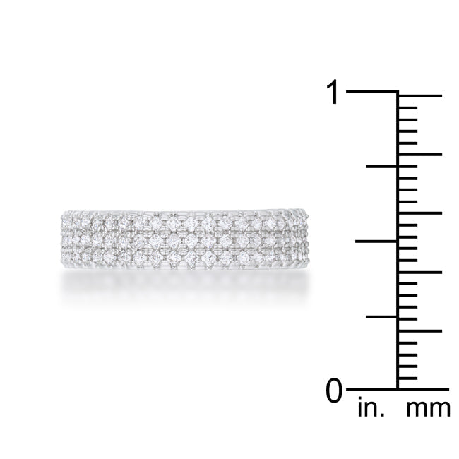 LOVCIA Elegant 1.3ct CZ Rhodium Eternity Band Ring