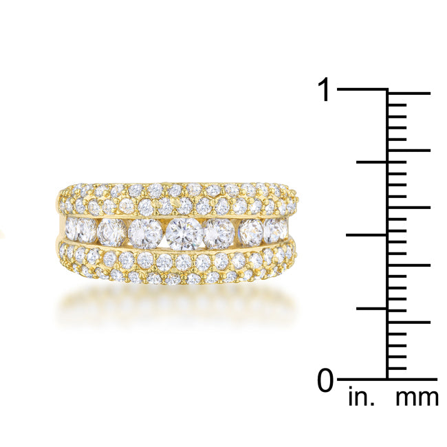 LOVCIA Elegant Luna 1.1ct Cubic Zirconia 14k Gold Channel Set Band Ring