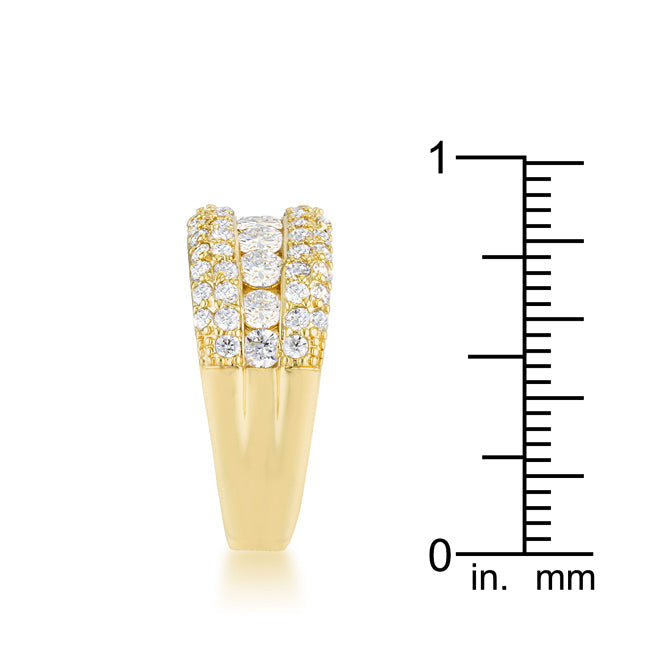 LOVCIA Elegant Luna 1.1ct Cubic Zirconia 14k Gold Channel Set Band Ring