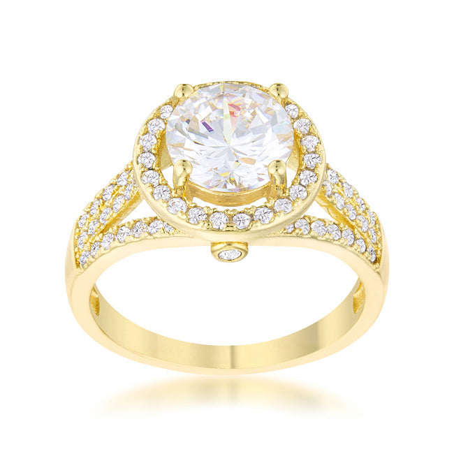 LOVCIA Elegant Marylin 2.5ct CZ 14k Gold Prong Set Ring